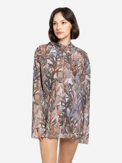 Chytré plavky dámské tričko s kapucí Olives (oversize)