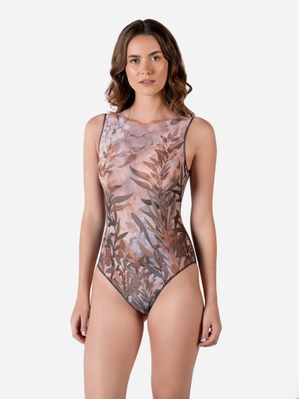 Chytré plavky jednodílne s uzavřenými zády bez rukávů Olives