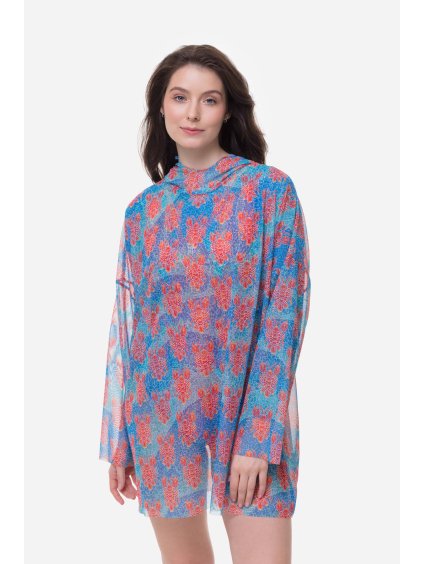 Chytré dámské tričko s kapucí oversize Lobster pattern