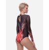 Chytré plavky jednodílné s uzavřenými zády s rukávy Red Flame
