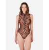 Chytré plavky jednodílné na zip bez rukávů Leopard 25