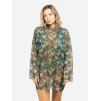 Chytré plavky dámské tričko s kapucí Peacok Mayura (oversize)