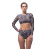 Smart bikiny s vysokým pásom (spodný diel) Fake zebra
