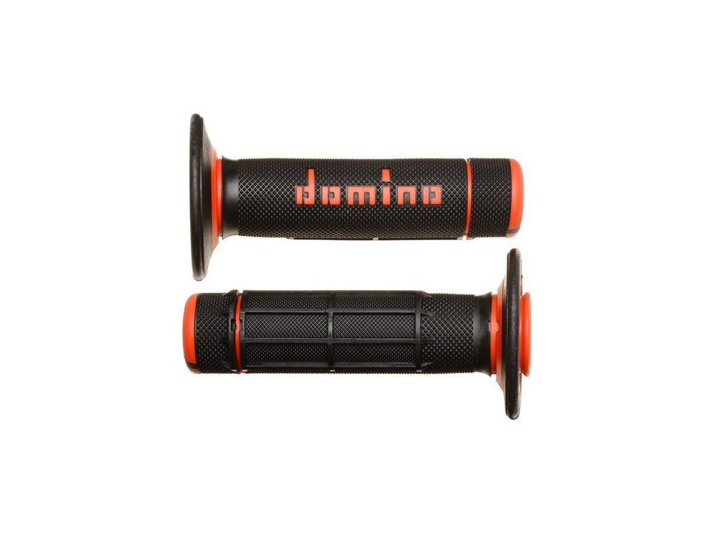 Gripy A020 (offroad) délka 118 mm, DOMINO (černo-oranžové)
