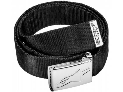 Pásek AGELESS WEB BELT, ALPINESTARS (černý/ chrom přezka, textil)