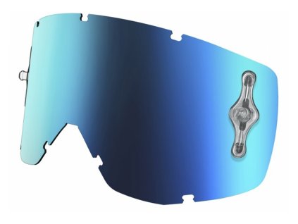 Plexi HUSTLE/TYRANT/SPLIT MX SGL WORKS, SCOTT (modrý chrom, antifog)