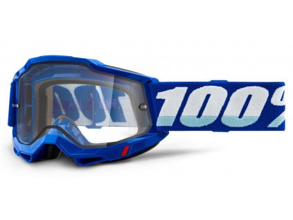ACCURI 2, 100% Enduro Moto brýle modré, čiré Dual plexi