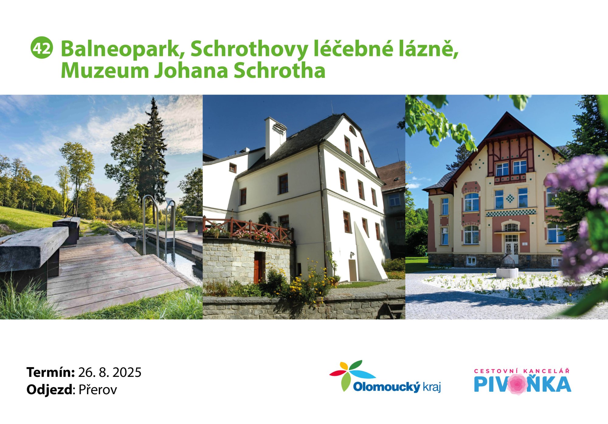 Pozdrav z výletu č. 42 – Balneopark Jeseník, Schrothovy lázně a muzeum J. Schrotha