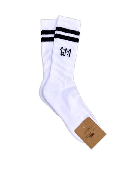 Vysoké ponožky Stripe - bílé
