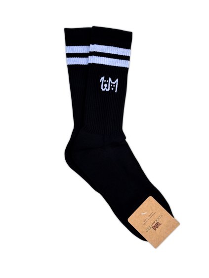 Vysoké ponožky Stripe - černé