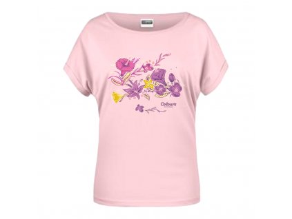 Dámské tričko Short Flowers - růžové