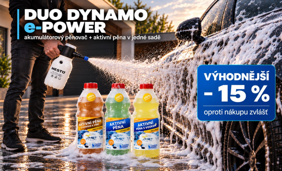 Aktivní pěna + bateriový pěnovač DUO DYNAMO e-POWER