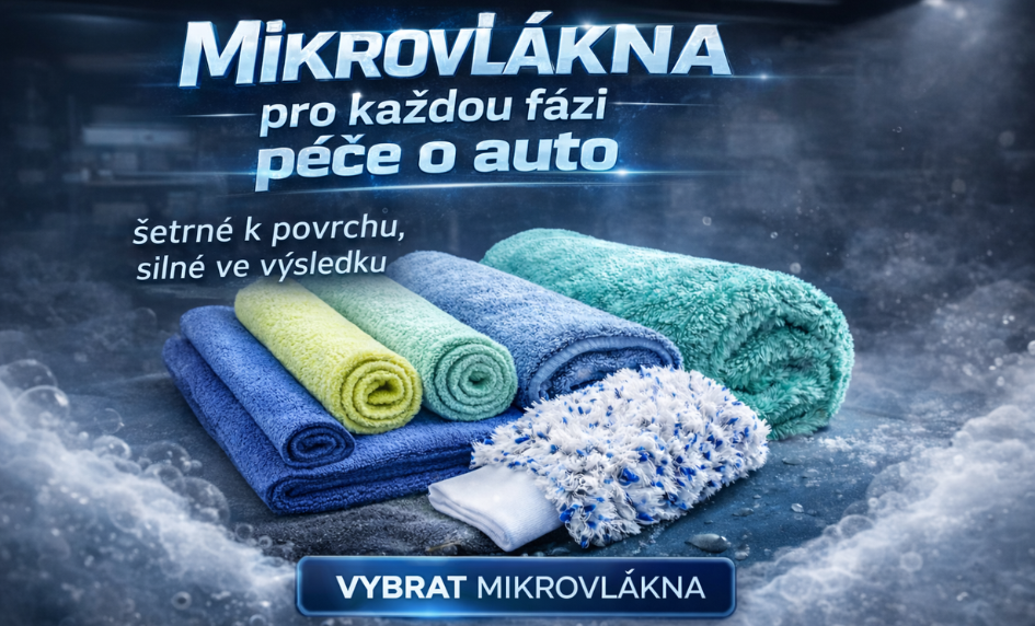 Produkty AutoWash a AutoDry z prémiového korejského mikrovlákna - mycí rukavice AutoWash TOUCH, mycí houba AutoWash MICROFIBER SPONGE, čisticí utěrka na skla AutoWash GLASS CLOTH, extra savé sušicí ručníky AutoDry MAGNUM, AutoDry LITE a AutoDry POCKET pro
