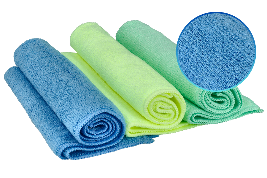 Mikrovláknové utěrky AutoWash QUICK FIBER v modré, žluté a zelené barvě