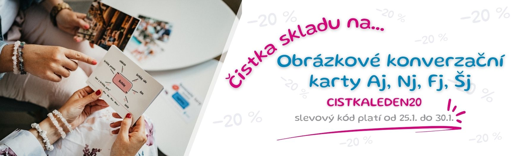 Čistka skladu obrázkové konverzační karty