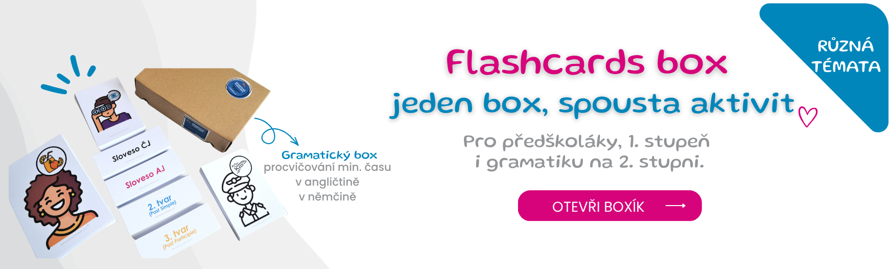 Gramatický flashcards boxík