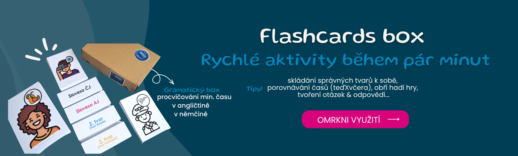 Gramatický flashcards boxík