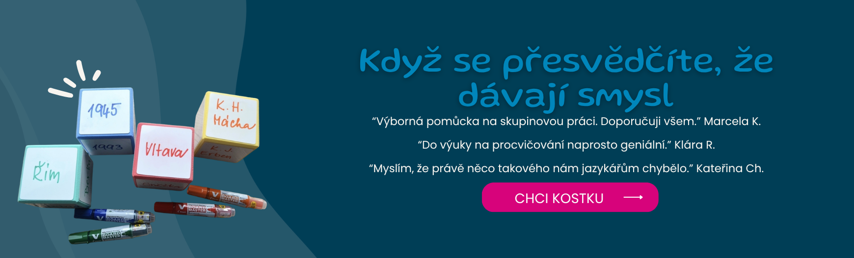 Kostka se stíratelnou plochou