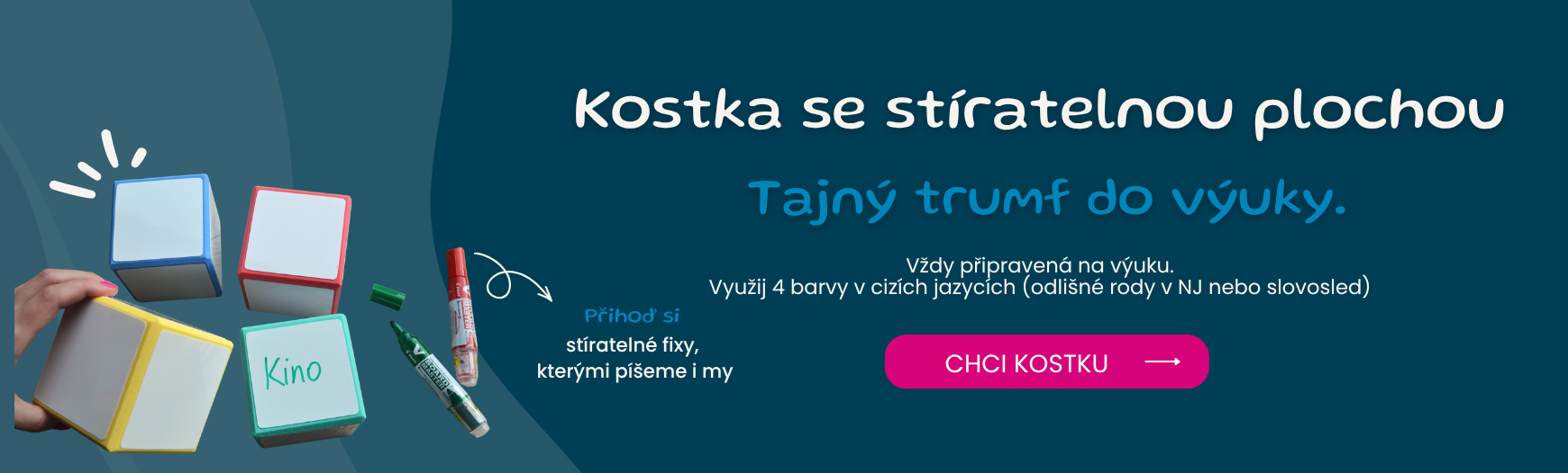 Kostka se stíratelnou plochou