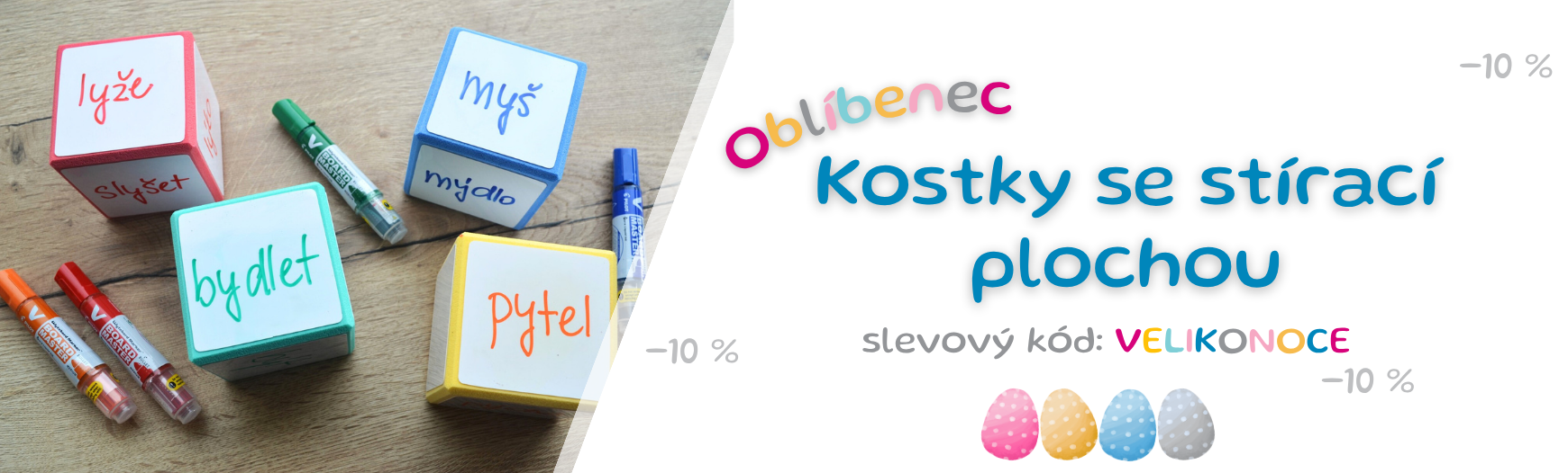Kostky se stíratelnou plochou