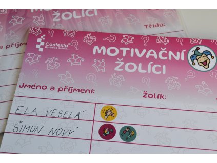 Motivační žolíci - záznamový arch