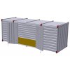 Skladový kontejner 6000x2200x2200 mm s dvoukřídlými dveřmi v boční stěně