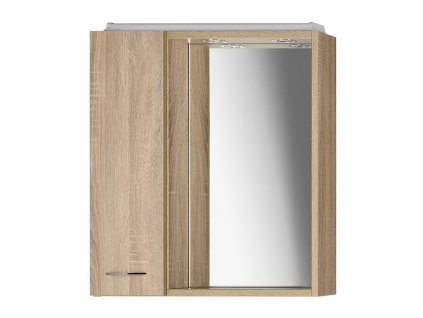 ZOJA/KERAMIA FRESH galerka s LED osvětlením, 60x60x14cm, levá, dub platin