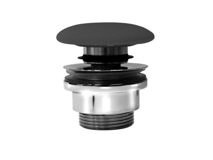 GSI umyvadlová výpust 5/4“, click-clack, keramická zátka, 5-65mm, černá mat