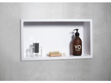 INSERTA zapuštěná police do obkladu, 510x270mm, litý mramor, bílá