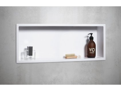 INSERTA zapuštěná police do obkladu, 810x270mm, litý mramor, bílá