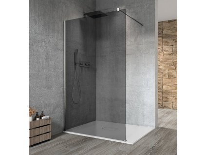 VARIO CHROME jednodílná sprchová zástěna k instalaci ke stěně, kouřové sklo, 700 mm