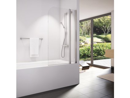 RONAL SWING-LINE Jednokřídlá vanová zástěna s pevnou stěnou v rovině - montáž vpravo SLB13D1205007