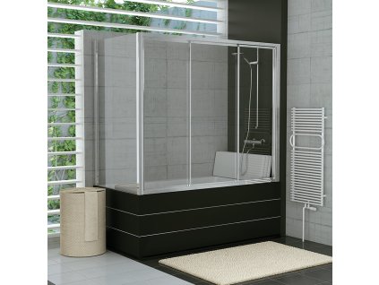 RONAL TOP-LINE Třídílné vanové dveře posuvné - blokovaná strana vpravo TOW3D16000122