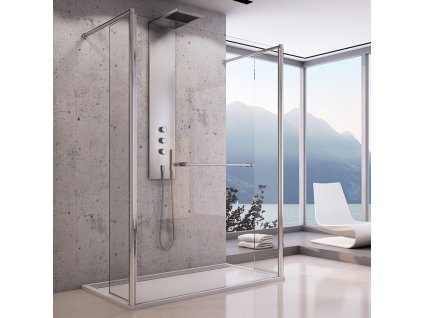 RONAL FUN Pevná stěna (rovnoběžná se zdí) s 2 krátkými otočnými stěnami FUT2SM15049