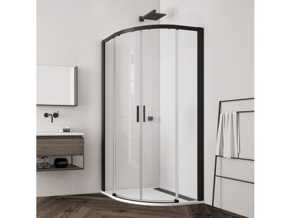 Čtvrtkruh s dvoudílnými posuvnými dveřmi, rádius 550 mm TLSR550900607