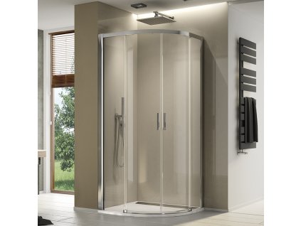 Čtvrtkruh s dvoudílnými posuvnými dveřmi, rádius 550 mm TLSR551005007