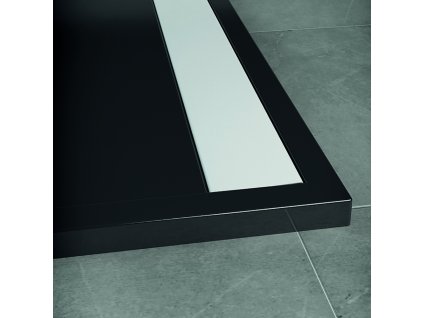 RONAL ILA sprchová vanička ILA z litého mramoru, čtvrtkruh 80x80x3 cm, černý granit WIR5508004154