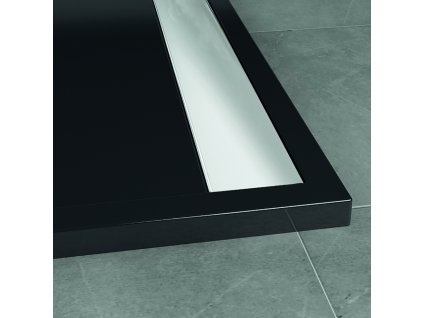 RONAL ILA sprchová vanička ILA z litého mramoru, čtvrtkruh 100x100x3,5 cm, černý granit WIR5510050154