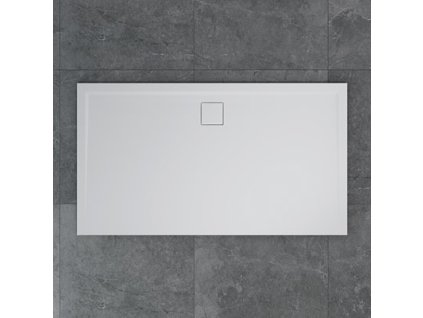 RONAL sprchová vanička LIVADA z litého mramoru, obdélník 90x120x3,7 cm, bílá, sifon na delší straně vaničky W20AL09012004