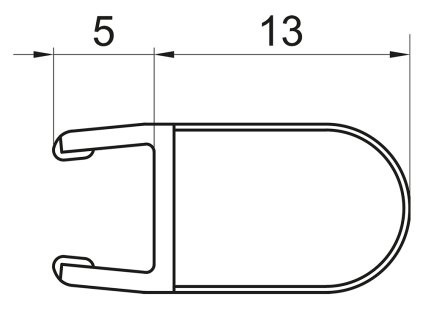 Svislé těsnění pro 6mm skla, set 5 ks 52103.KD5.2000