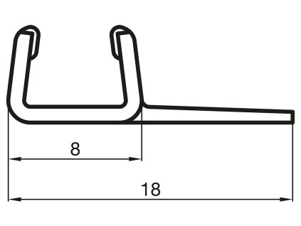 Svislé těsnění pro 6mm skla, set 5 ks 52110.KD5.2000