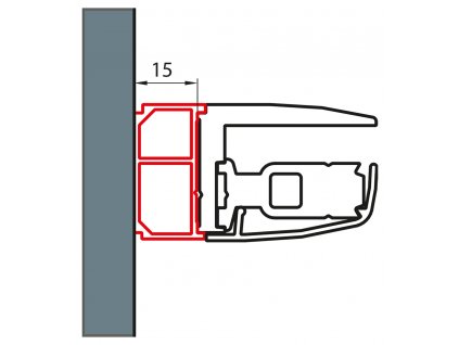 15mm aluchromový rozšiřovací profil (pro vyrovnávací profil) ACP1.50.SM1