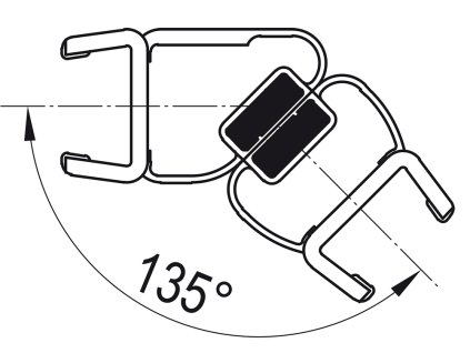 Svislé magnetické těsnění 135° pro 8mm skla, set 5 párů 52352.KD5.135
