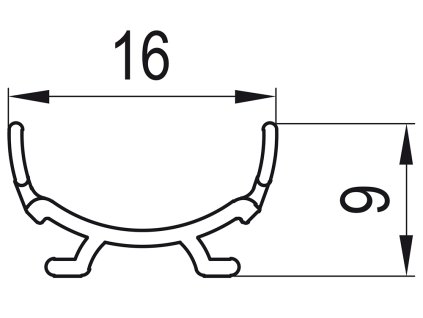 Svislé těsnění pro 6mm sklo, set 5 ks 82206.KD5