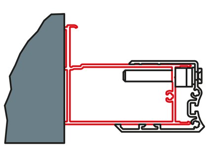 RONAL SWING-LINE, SWING-LINE F Profil k rozšíření dveří na straně pantů ke zdi o 25mm ACSL2.01.1942