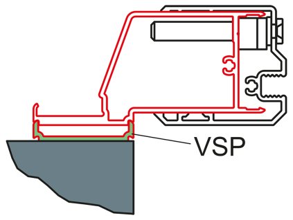 RONAL SWING-LINE, SWING-LINE F Profil k postrannímu upevnění dveří na straně madla nebo boční stěny do zdi (s rozšiřovacím profilem VSP) SESL1.50.SM1
