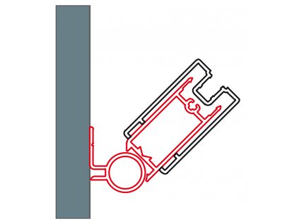 RONAL TOP-LINE, TOP-LINE S Sada 2 profilů k upevnění jedné strany dveří nebo boční stěny do zdi pod úhlem 0 až 180° WTT3.04.1898
