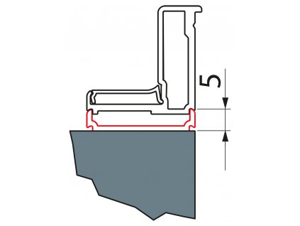 SanSwiss TOP-LINE S, TOP-LINE Rozšiřovací profil (v kombinaci s doplňkovými profily EP1, EPE, EPB, EPT, D22EP, SESL1, SESL2) VSP.04.SM1