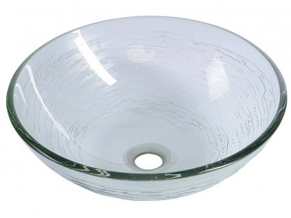 RIPPLE skleněné umyvadlo průměr 42 cm, čirá s motivem