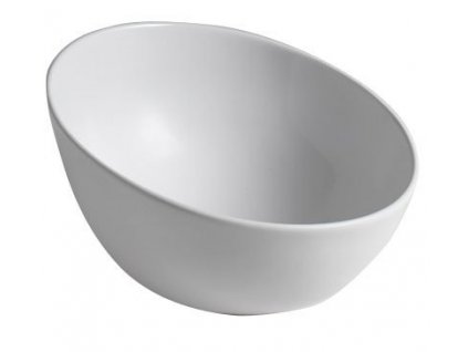 DOME OBLIQUO keramické umyvadlo na desku vysoké, Ø 44,5cm, bílá